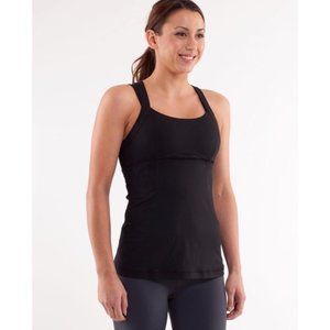 lululemon chaturanga workout tank top sz 10 black